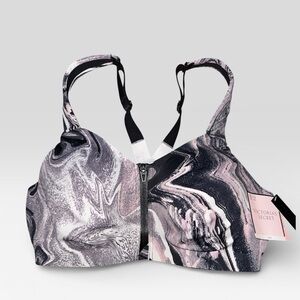 NWT Victoria's Secret Zip Front Sports Bra 36D Athleisure